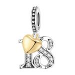 Charms 18 ROCZNICA zawieszka srebro 925 URODZINY