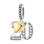Charms 20 ROCZNICA zawieszka srebro 925 URODZINY 