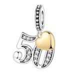 Charms 50 ROCZNICA zawieszka srebro 925 URODZINY   