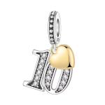 Charms 10 ROCZNICA zawieszka srebro 925 URODZINY 