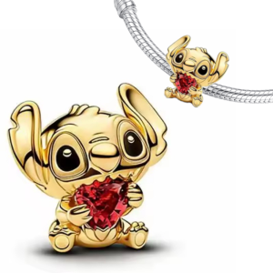 Charms Stitch Z SERCEM srebro 925 w złotym odcieniu