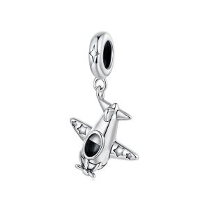 Charms SAMOLOT DLA PODRÓŻNICZKI zawieszka srebro 925 