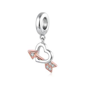 Charms SERCE I STRZAŁA SYMBOL MIŁOŚCI srebro 925 